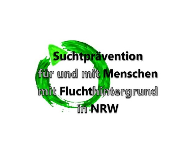 Logo des Projektes "Suchtprävention für und mit Menschen mit Fluchthintergrund in NRW"