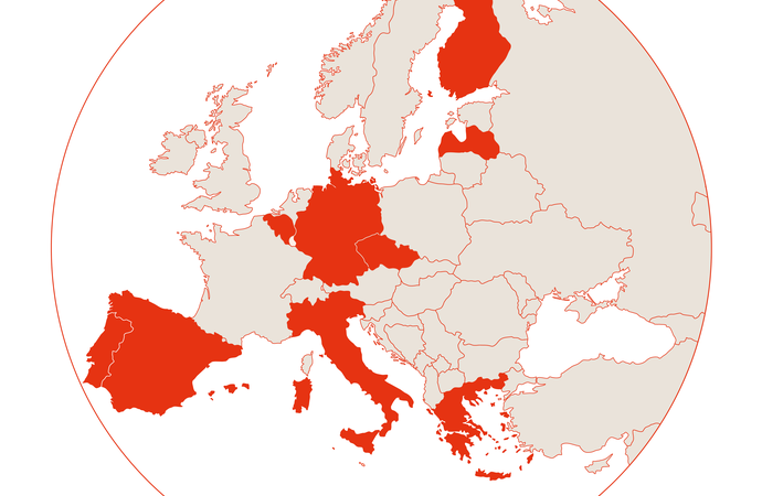 Map partner countries