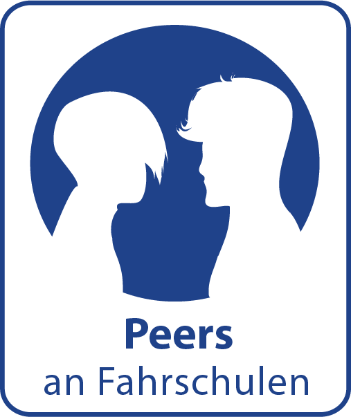 Logo des landesweiten Projektes "Peer-Projekt an Fahrschulen"