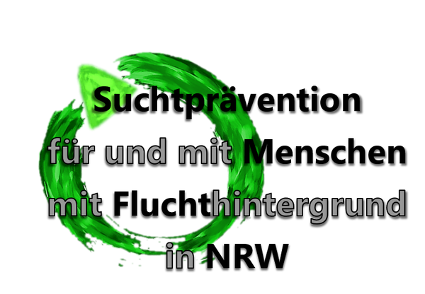Projektlogo: Suchtprävention für und mit Menschen mit Fluchthintergrund in NRW