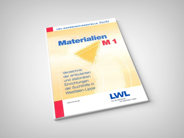 Deckblatt der Materiale M1 - Verzeichnis der ambulanten und stationären Einrichtungen der Suchthilfe in Westfalen-Lippe.
