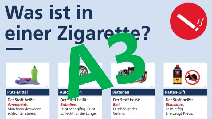 Ausschnitt der Plakats "Was ist in einer Zigarette?"