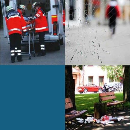 Collage verschiedener Bilder zur Thematik Kommune und Sucht